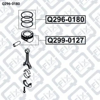 КОЛЬЦА ПОРШНЕВЫЕ (К-Т) STD Q-fix Q296-0180