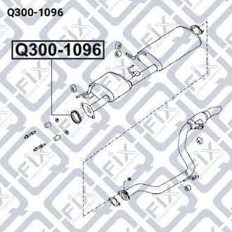 ПРОКЛАДКА ПРИЁМН ТРУБЫ (графитовая) Q-fix Q300-1096 (фото 1)