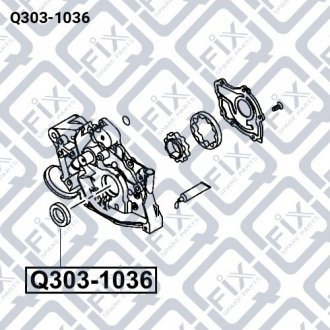 Сальник переднего коленчатого вала (34x46x7) Q-fix Q303-1036 (фото 1)