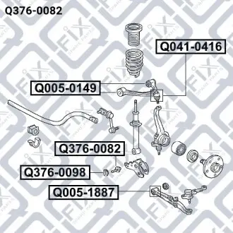 Болт розвальний передньої підвіски Q-fix Q376-0082