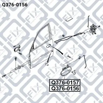 Ручка двери передняя наружная (левая)) Q-fix Q376-0156