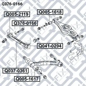 Болт заднього нижнього важеля Q-fix Q376-0166