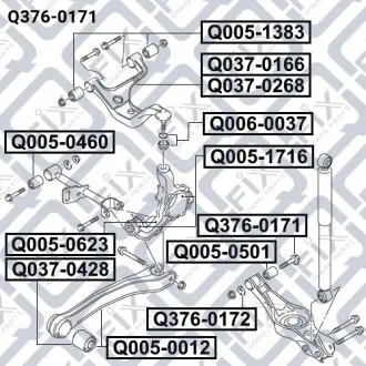 Болт развальный задней подвески Q-fix Q376-0171