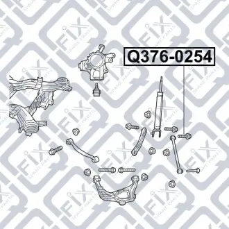 Болт развальный задней подвески (+ гайка) Q-fix Q376-0254