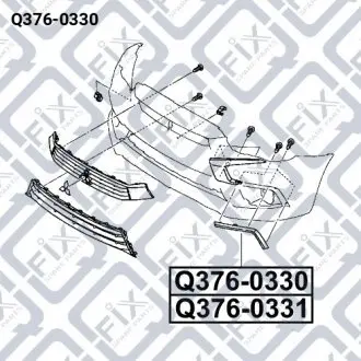 Молдинг левого бампера (хром) Q-fix Q376-0330