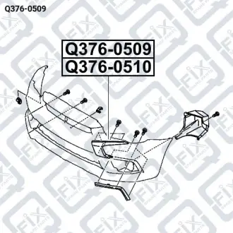 МОЛДИНГ БАМПЕРА ПРАВЫЙ (ХРОМ) Q-fix Q376-0509