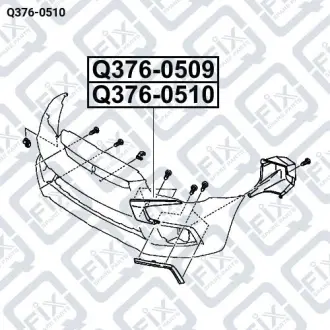 МОЛДИНГ БАМПЕРА ЛЕВЫЙ (ХРОМ) Q-fix Q376-0510