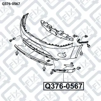 НАКЛАДКА БАМПЕРА ПЕРЕДНЕГО ЛЕВАЯ Q-fix Q376-0567