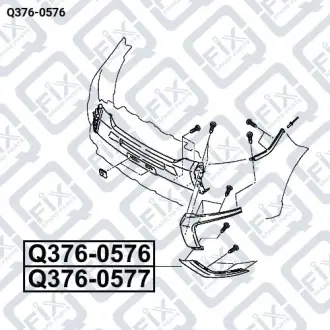 МОЛДИНГ БАМПЕРА ПРАВЫЙ (ХРОМ) Q-fix Q376-0576