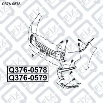 МОЛДИНГ БАМПЕРА ЛІВИЙ (ХРОМ) Q-fix Q376-0578