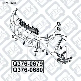 Накладка бампера переднього права Q-fix Q376-0680
