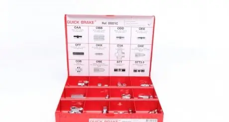 Комплект з\'єднувачів трубок гальмівних d=3.1-4.0 (К-кт 25 шт.) QUICK BRAKE 0001C (фото 1)