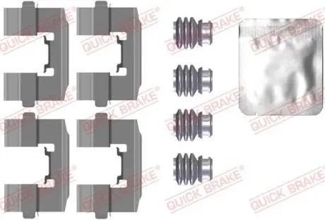 Монтажний набір гальмівних колодок передн FORD FIESTA, FIESTA VI HYUNDAI I20 ACTIVE, I20 II 1.0-1.6D 05.02- QUICK BRAKE 1090115