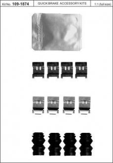Монтажный набор тормозных колодок передний QUICK BRAKE 1091874 (фото 1)