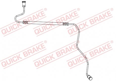 Тормозной шланг (задний) Citroen C3/Peugeot 207 06- (L) QUICK BRAKE 96.017 (фото 1)