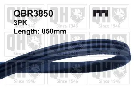 Ремiнь клиновий 3pk#850 QUINTON HAZELL QBR3850
