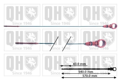 Щуп уровня масла Citroen Berlingo/C3 II 09-17/Peugeot Partner 1.6HDI 08- QUINTON HAZELL QOD103 (фото 1)