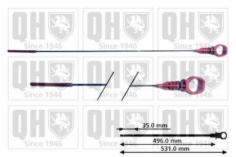 Щуп уровня масла Citroen C2/C3/Nemo/ Peugeot 206/207/307 1.4HDI 01- QUINTON HAZELL QOD104