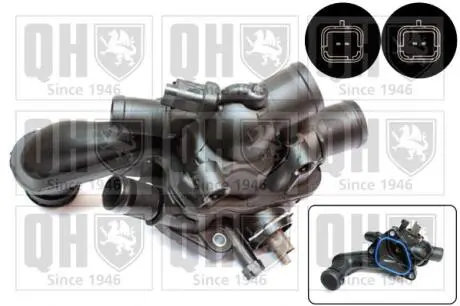 Термостат Citroen Berlingo/C3/C4/Peugeot Partner 1.4/1.6 09- (в сборе с датчиком температуры) QUINTON HAZELL QTH791K