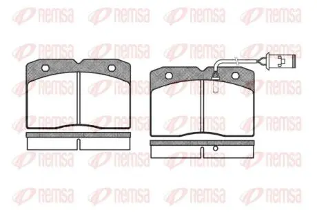 Тормозные колодки, дисковый тормоз.) REMSA 021122
