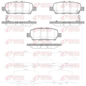 Колодки гальмівні (задні) Nissan Juke/Leaf/Cube 10-/Murano/Teana 08-14/X-Trail/Tiida/Pulsar 13- REMSA 087602