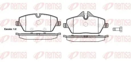 Тормозные колодки, дисковый тормоз.) REMSA 113110