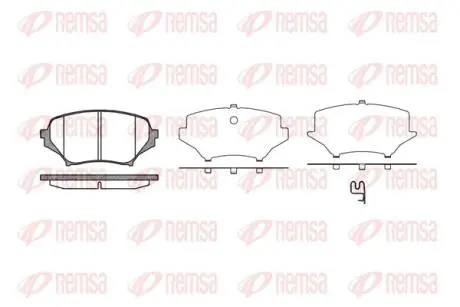 Тормозные колодки, дисковый тормоз.) REMSA 118901