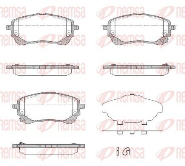 Колодки гальмівні (передні) Toyota Corolla 1.6VVTi/1.8VVTi Hybrid 19- REMSA 1858.02