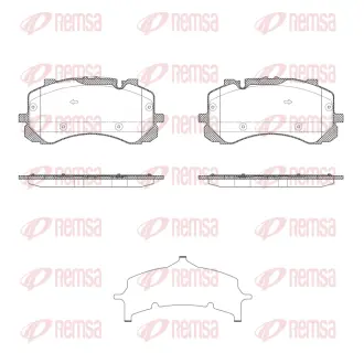 Колодки гальмівні (передні) Audi A5/Q7 2.0-3.0 D 15-/VW Touareg 17- (Akebono) REMSA 186500