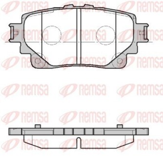 Колодки гальмівні (задні) Toyota Rav4 18-/Highlander 19- (з датчиком) REMSA 1872.00