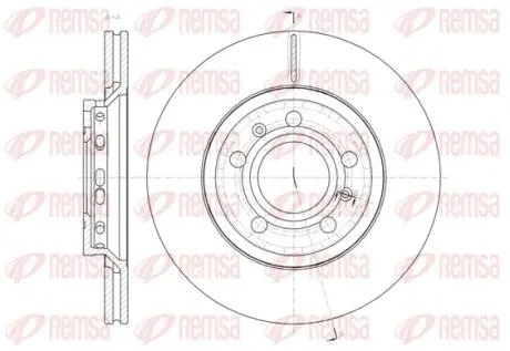 Диск тормозной (задний) Audi A8 02-10/VW Phaeton 02-16 (280x22) (с покрытием) (вентилированный)) REMSA 6144710