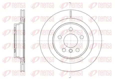 Диск тормозной (задний) BMW 1 (F40)/2 (F45)/X1 (F48) 13-(300x20) (с покрыт.) (с вент.) REMSA 6163210