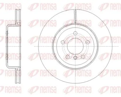 Диск тормозной (задний) BMW 3 (F30/F80/F34) 11-(345x24) (с покрытием) (вентилированный)) REMSA 6165210