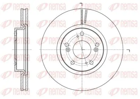 Диск тормозной (передний) Honda Civic IX R16 (293x25) (с покрытием) (вент) REMSA 6165310