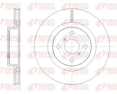 Диск гальмівний передній TOYOTA YARIS -18 REMSA 61656.10