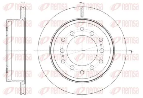 Диск тормозной (задний) Toyota Land Cruiser 2.7-4.0 09- (312x18) REMSA 6166410