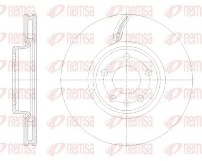 Диск тормозной (передний) Audi A4/A5/Q5 15-(318x30) (с покрытием) (вент.) REMSA 6213110
