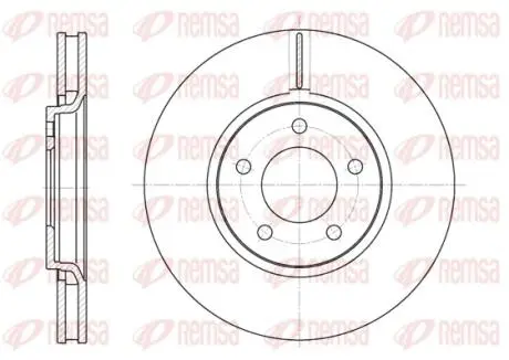 Диск тормозной (передний) Chrysler Voyager 95-08 (302x28) (с покрытием) (вент.) REMSA 660210