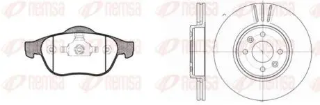 Комплект тормозов, дисковый тормозной механизм REMSA 884301