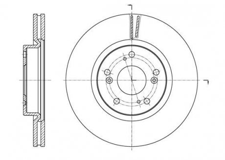 Диск тормозной (передний) Honda Civic IX R16 (293x25) (с покрытием) (вент) ROADHOUSE 6165310