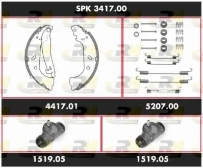 Комплект тормозов, барабанный тормозной механизм ROADHOUSE SPK341700