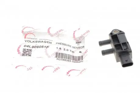 Датчик давления выхлопных газов Audi A4/A6/A7/Skoda Octavia/SuperB/VW T6/Crafter 1.6D/2.0D/2.0DH 12- (внутри OE VAG) ROTWEISS 04L906051F