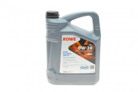 Олива 0W20 HIGHTEC SYNTH RS LONGLIFE IV (5L) (Porsche C20/VW 508 00/509 00) (ACEA A1/B1/C1) Rowe 20036-0050-99