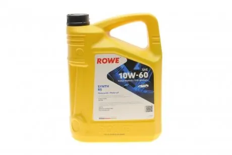 Олива 10W60 HIGHTEC SYNTH RS (5L) (BMW 83 12 0 029 683/Fiat 9.55535-H3)(ACEA A3/B4)(API SN/CF) Rowe 20070-0050-99