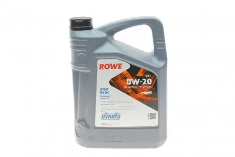 Олива 0W20 HIGHTEC SYNT RS HC (5L) (ACEA A5/B5) (API SN/API CF) Rowe 20134-0050-99