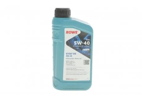 Олива 5W40 HIGHTEC SYNT RS HC-D (1L) (BMW LL-01/MB 229.5/Porsche A40/VW 502 00/505 00) Rowe 20163-0010-99