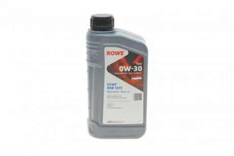 Олива 0W30 HIGHTEC SYNT RSB 12FE (1L) (BMW LL-12 FE/MB 227.61/229.61) (ACEA A5/B5,C2) (API SP RC) Rowe 20305-0010-99