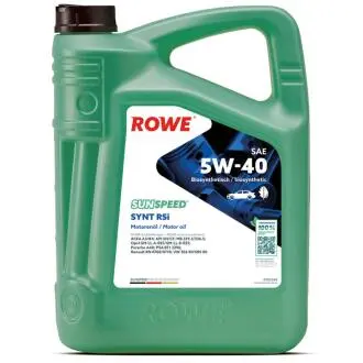 Олива 5W40 SUNSPEED SYNT RSi (5L) (MB 229.3/226.5/Porsche A40/VW 502 00/505 00/RN 0700/0710) Rowe 4920068-0050-99