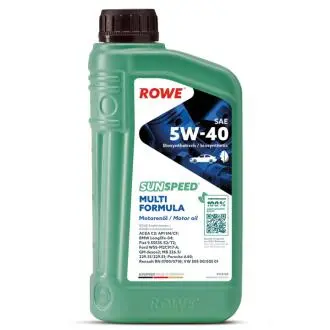 Олива 5W40 SUNSPEED MULTI FORMULA (1L) (MB 229.51/VW 505 00/505 01/BMW LL-04/RN0710/0700) Rowe 4920138-0010-99