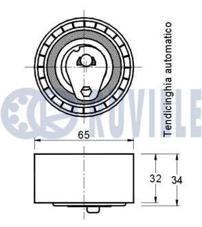 Ролик ГРМ Renault Clio/Laguna/Megane/Scenic 1.8-2.0 98-(натяжной) (65.5х32) RUVILLE 541076